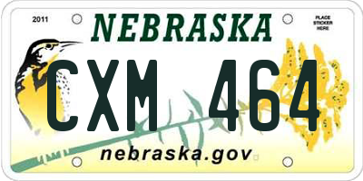 NE license plate CXM464