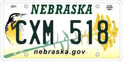 NE license plate CXM518