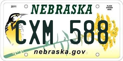 NE license plate CXM588