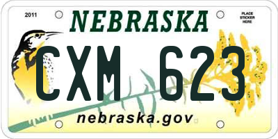 NE license plate CXM623
