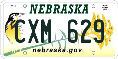 NE license plate CXM629