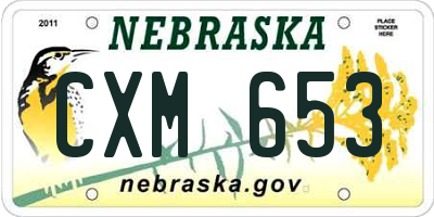 NE license plate CXM653
