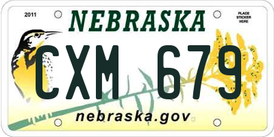 NE license plate CXM679