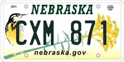 NE license plate CXM871