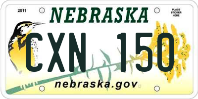 NE license plate CXN150