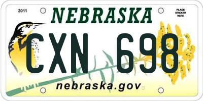 NE license plate CXN698
