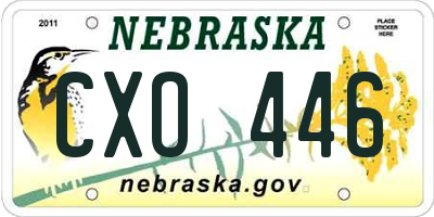 NE license plate CXO446
