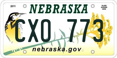 NE license plate CXO773