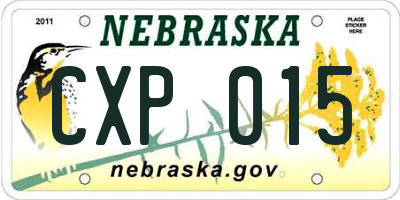 NE license plate CXP015
