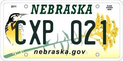 NE license plate CXP021