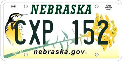 NE license plate CXP152