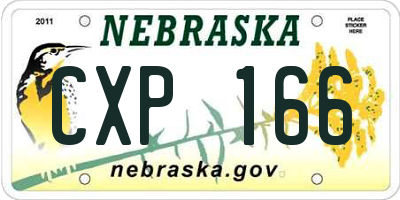 NE license plate CXP166
