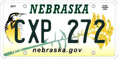 NE license plate CXP272