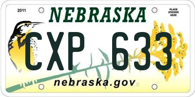 NE license plate CXP633