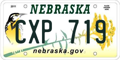 NE license plate CXP719
