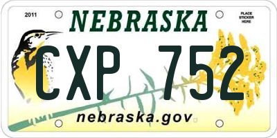 NE license plate CXP752