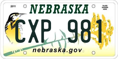 NE license plate CXP981