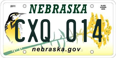 NE license plate CXQ014