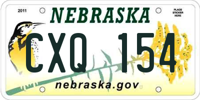 NE license plate CXQ154