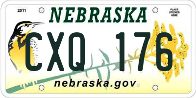 NE license plate CXQ176