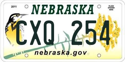 NE license plate CXQ254