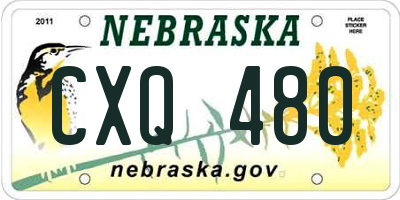 NE license plate CXQ480