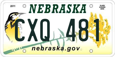 NE license plate CXQ481