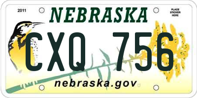 NE license plate CXQ756