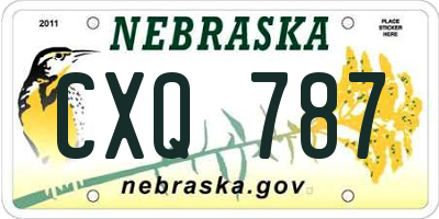 NE license plate CXQ787
