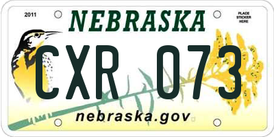NE license plate CXR073