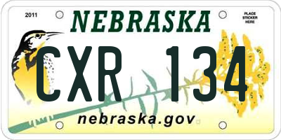 NE license plate CXR134