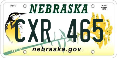 NE license plate CXR465