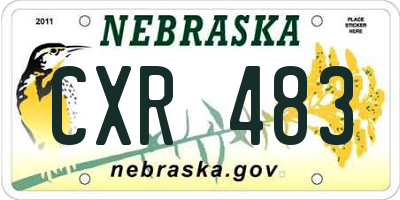 NE license plate CXR483