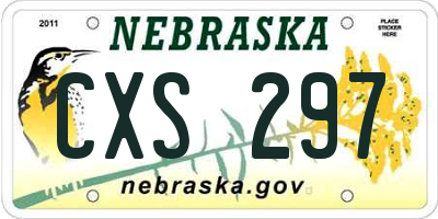 NE license plate CXS297