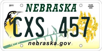 NE license plate CXS457
