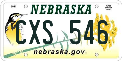 NE license plate CXS546