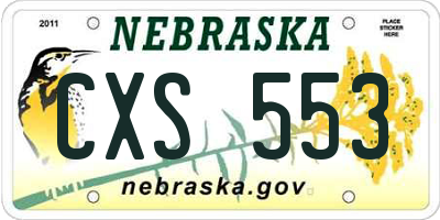 NE license plate CXS553