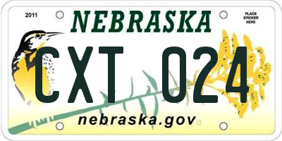NE license plate CXT024
