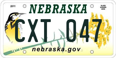 NE license plate CXT047