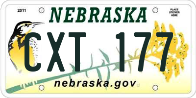 NE license plate CXT177