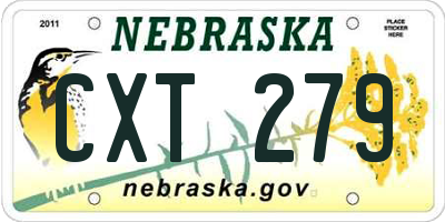 NE license plate CXT279