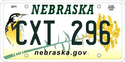 NE license plate CXT296