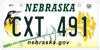 NE license plate CXT491