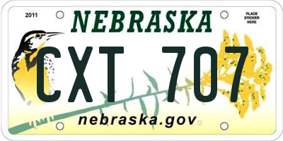 NE license plate CXT707