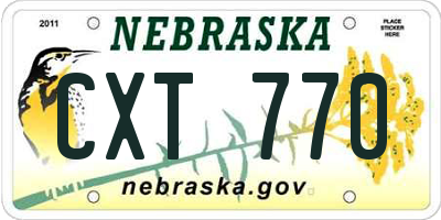 NE license plate CXT770