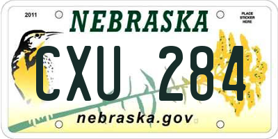 NE license plate CXU284