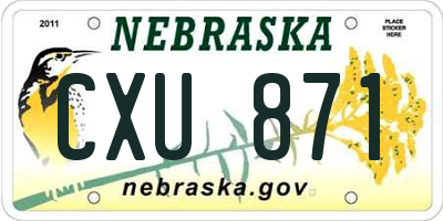 NE license plate CXU871