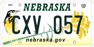 NE license plate CXV057