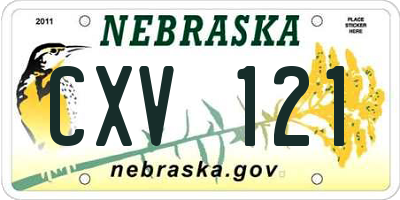 NE license plate CXV121