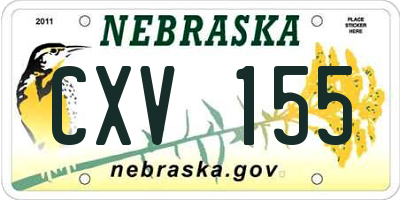 NE license plate CXV155